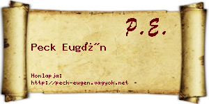 Peck Eugén névjegykártya